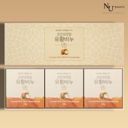 엔유네이처 코코넛오일 유황비누 올인원 클렌징 비누 3개입 선물세트 Gift set